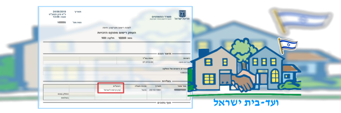 ועד-בית ישראל: מדריך נסח טאבו